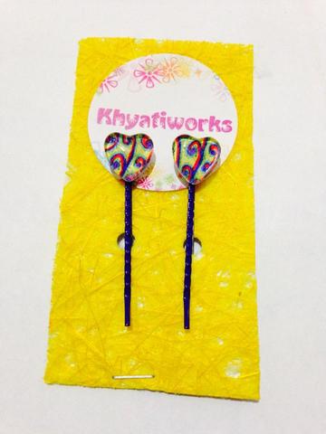 Mor-Pankh Hearts Bobby Pins Mor-Pankh Hearts Bobby Pins