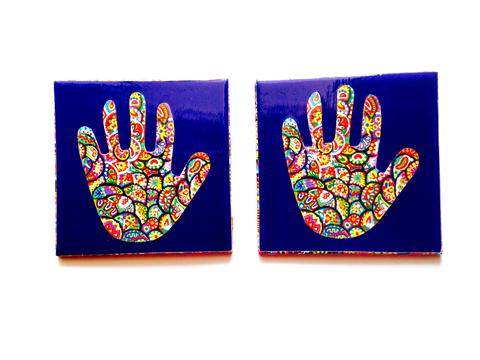 Haath-ee - Set of 2 Ceramic Coasters Haath-ee - Set of 2 Ceramic Coasters