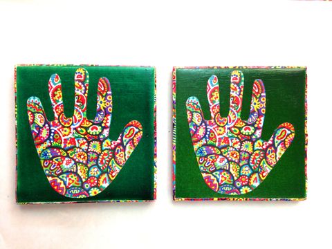 Haath-ee - Set of 2 Ceramic Coasters Haath-ee - Set of 2 Ceramic Coasters