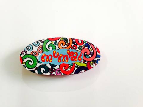 Florosphere Oval Mumbai Wooden Magnet Florosphere Oval Mumbai Wooden Magnet