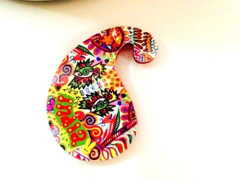 Summer Trail Paisley India Wooden Magnet Summer Trail Paisley India Wooden Magnet
