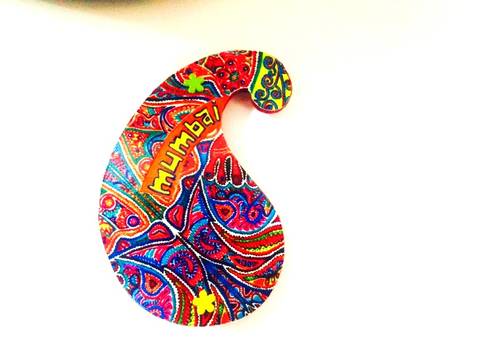 Art Paisley Mumbai Wooden Magnet Art Paisley Mumbai Wooden Magnet