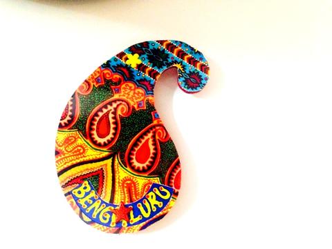 Ethereal Paisley Bengaluru Wooden Magnet Ethereal Paisley Bengaluru Wooden Magnet