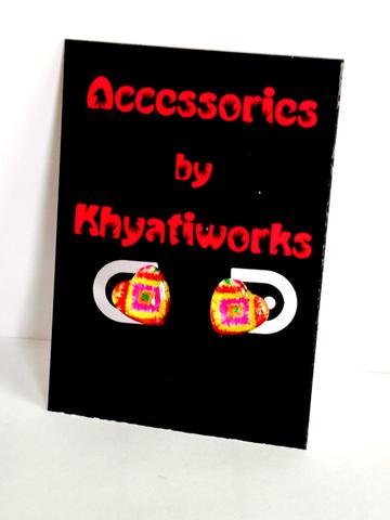 The Phulkari Series - Heart Studs The Phulkari Series - Heart Studs