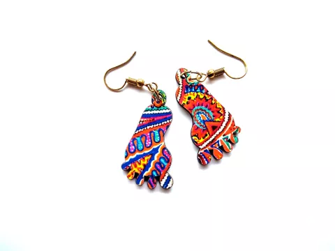 Artwork Wooden Earrings - Lakshmi Padam earrings in 'Of What We Are' Artwork Artwork Wooden Earrings - Lakshmi Padam earrings in 'Of What We Are' Artwork
