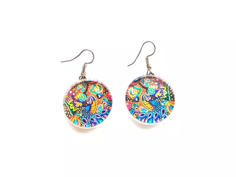 Rainbow 1 inch glass earrings Rainbow 1 inch glass earrings