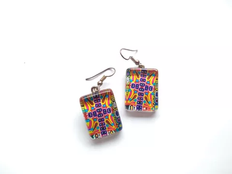 The Ornate Cross glass earrings The Ornate Cross glass earrings