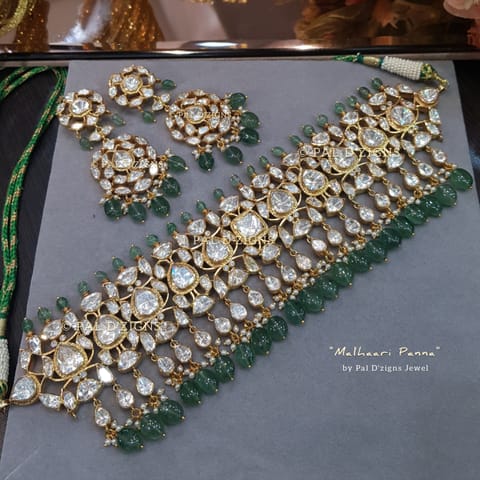Malhaari Panna Polki Choker Set Malhaari Panna Polki Choker Set