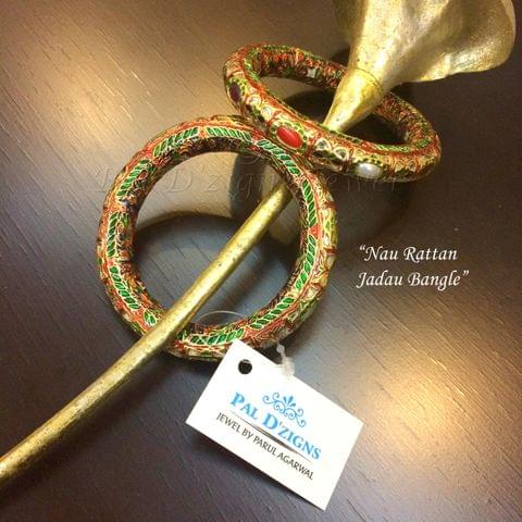 Nau Rattan Jadau Bangle 2-6" Nau Rattan Jadau Bangle 2-6"