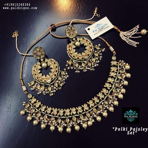 Polki Paisley Necklace Set Polki Paisley Necklace Set