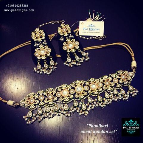 Phoolkari uncut kundan set Phoolkari uncut kundan set