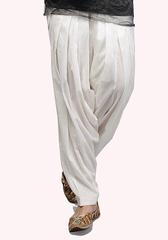 White Full Cotton Patiala Salwar