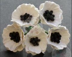 Poppy Flower with Pollens - White/Cream Poppy Flower with Pollens - White/Cream