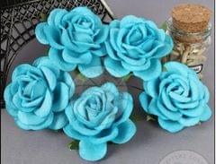Firozi Blue - Mulberry Curved Roses Firozi Blue - Mulberry Curved Roses