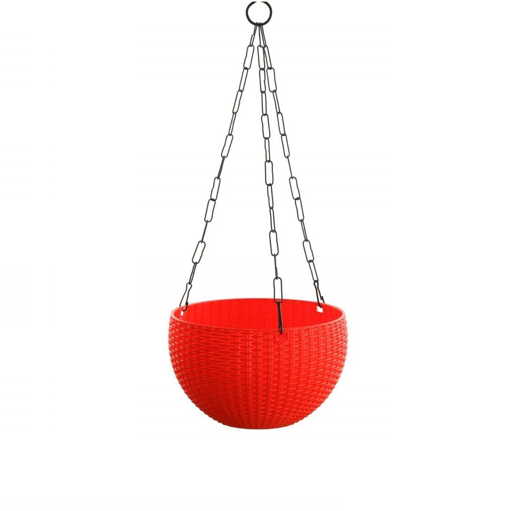 Buy 7 Inch Hanging Plastic Euro Basket - Red Online | Urvann.com 7 Inch Hanging Plastic Euro Basket - Red