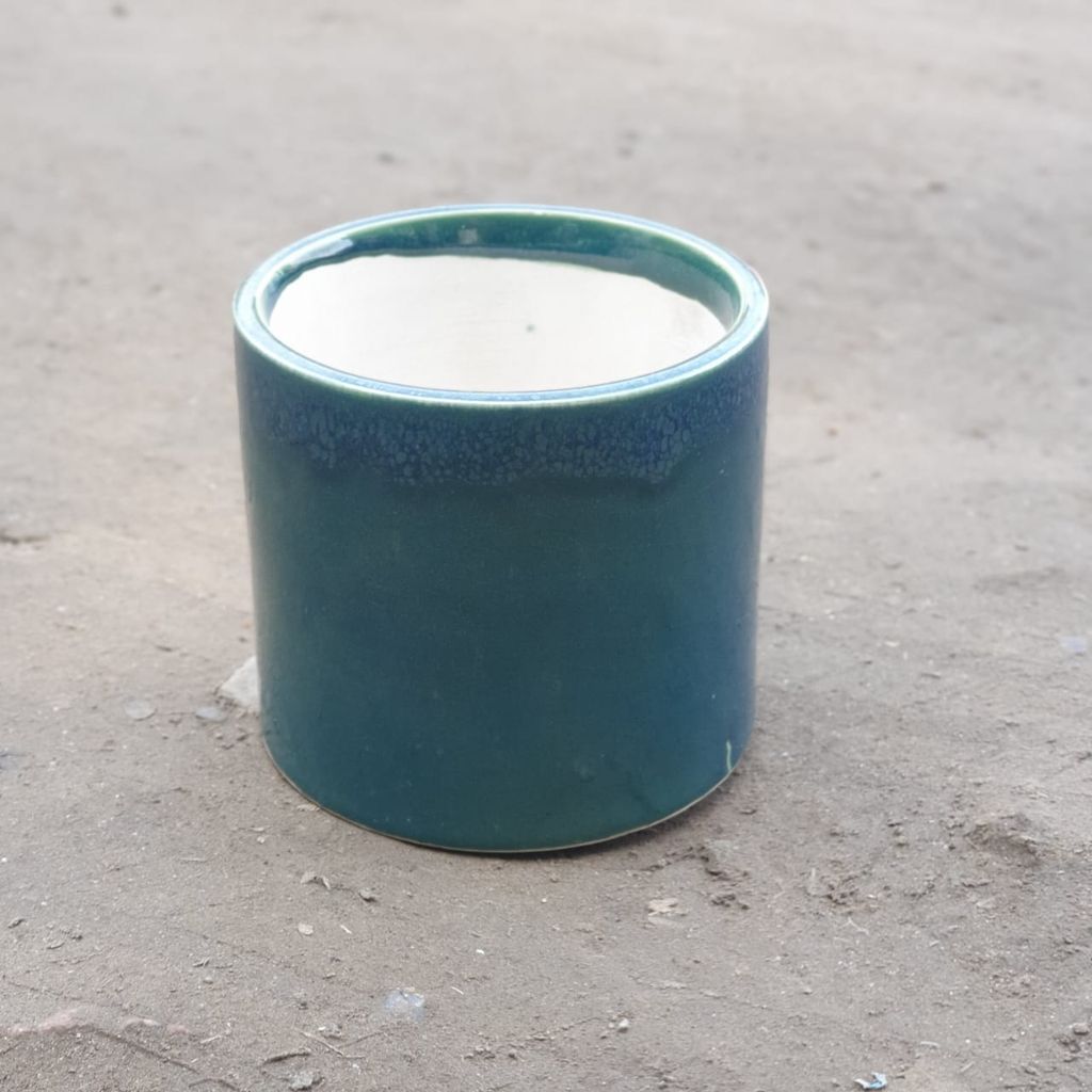 Buy 4 Inch Blue Round Shaped Ceramic Planter Online | Urvann.com 4 Inch Blue Round Shaped Ceramic Planter