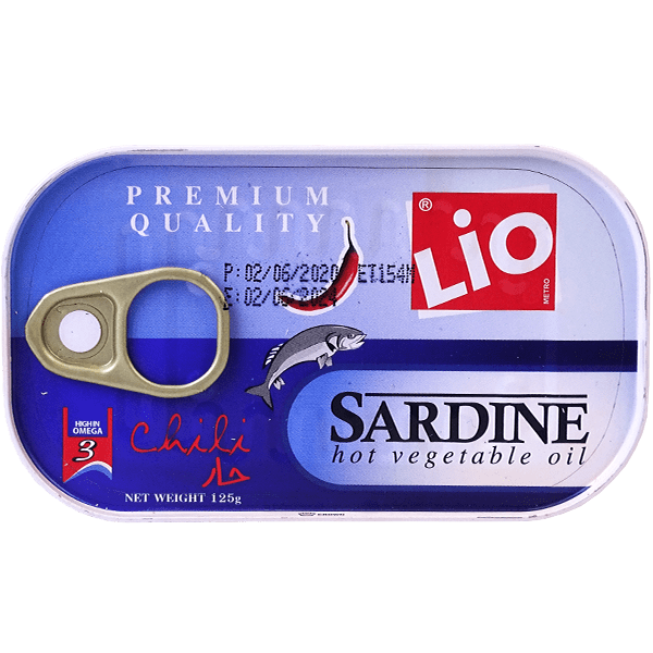 Hot Sardines In Vegetable Oil Lio 125g