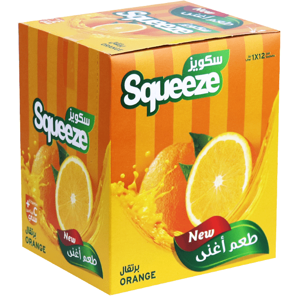Orange Instant Powder Drink Squeeze 35g 12 Pieces