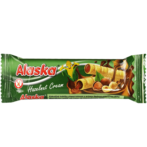 Corn Roll With Hazelnut Cream Alaska 18g 24 Pieces Gluten-Free