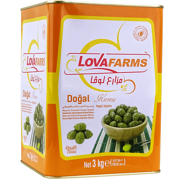 Natural Cracked Green Olives Lova 3 kg