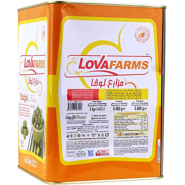 Natural Cracked Green Olives Lova 3 kg