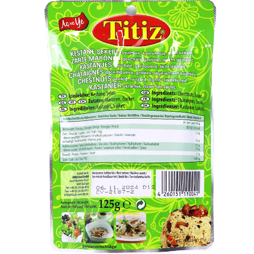 Lightly Sweetened Chestnuts Titiz 125g