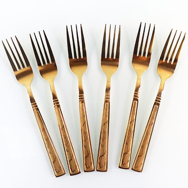 Forks Set Gold Large 6 Pcs