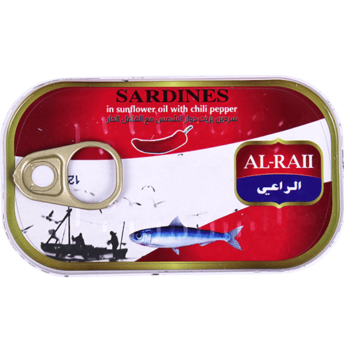 Hot Sardines In Vegetable Oil Al Raii 125g