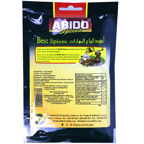 Spices Yeast Abido 50g