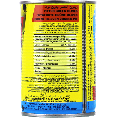 Green Olives Without Pit Siof 420g
