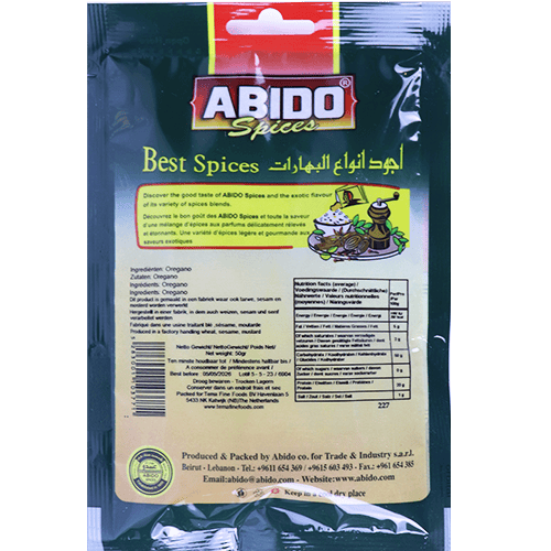 Spices Oregano Abido 50g