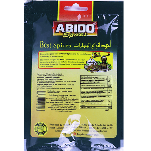 Spices White Pepper Ground Abido 50g