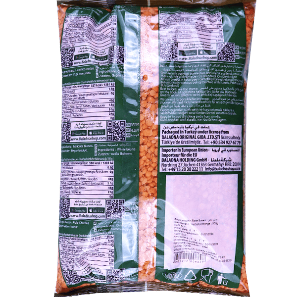 Red Split Lentils Baladna 900g