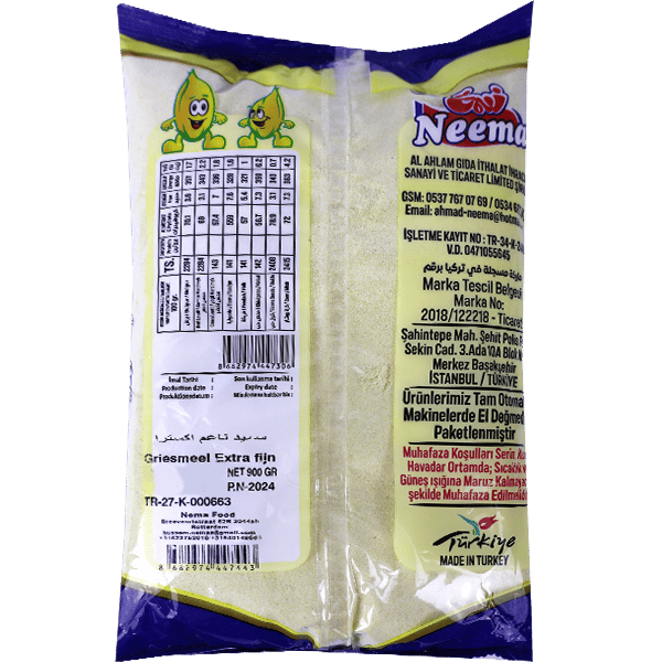 Semolina Extra Fine Coarse Neema 900g