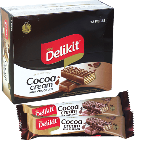 Cocoa Cream Wafer Coated With Milkchocolate Delikit 12 Pieces