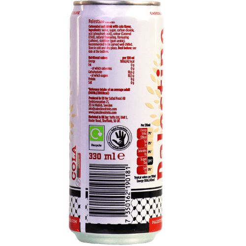 Cola Soft Drink Palestine Cola 330ml