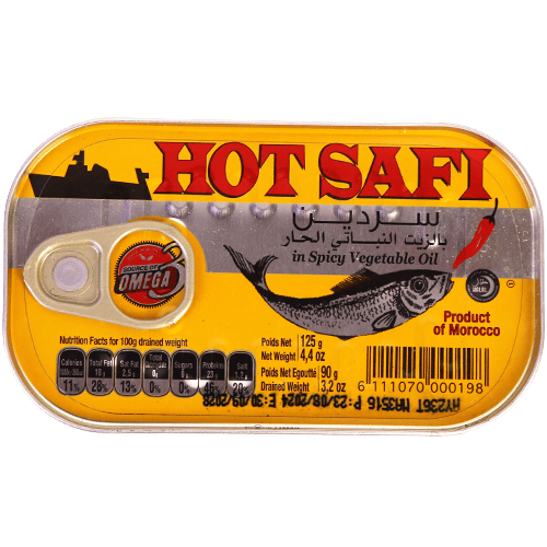 Hot Sardines In Vegetable Oil Safi 125g