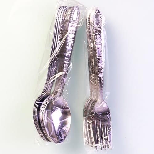 Spoon & fork Set Large Stainless steel 12 Pcs