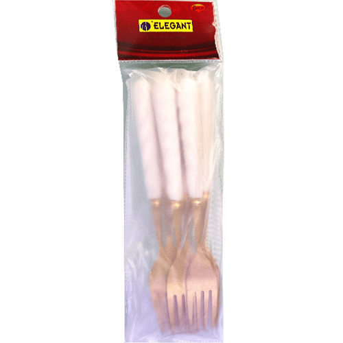 Large Golden Ceramic Fork Set 6 Pieces