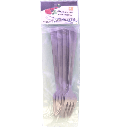 Large Blue Engraving Fork Set - 6 Pieces