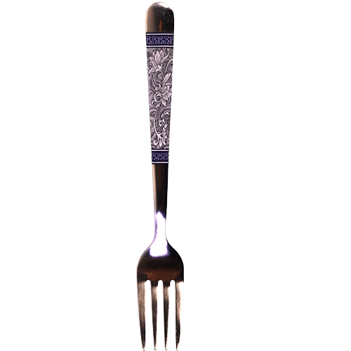 Large Blue Engraving Fork Set - 6 Pieces