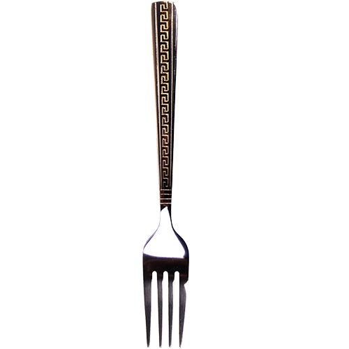 Large Golden Engraving Fork Set 6 Pieces