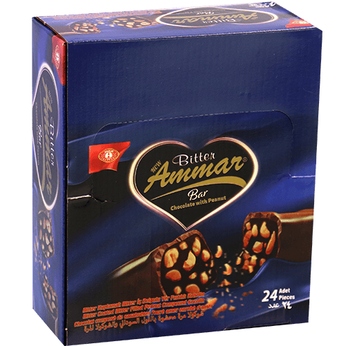 Bitter Chocolate Peanut Bar Ammar 24pcs