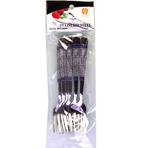 Small Blue Engraving Fork Set - 6 Pieces