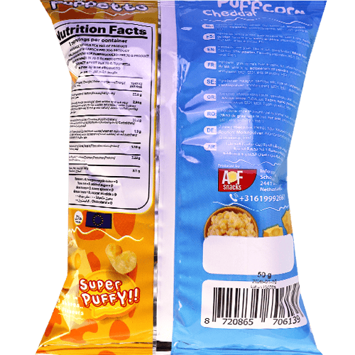 Chips Cheddar Puffcorn Puffetto 50g