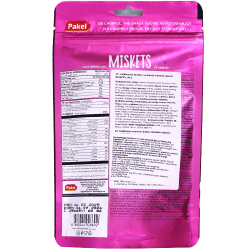 Freeze Dried Raspberry Dragees White Chocolate Miskets 80g
