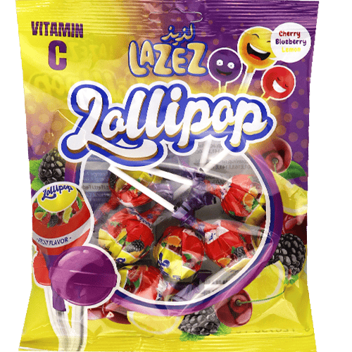 Lollipops Blueberry Cherry Lemon Lazez 8 Pieces