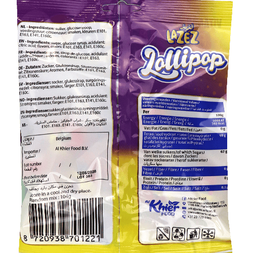 Lollipops Blueberry Cherry Lemon Lazez 8 Pieces