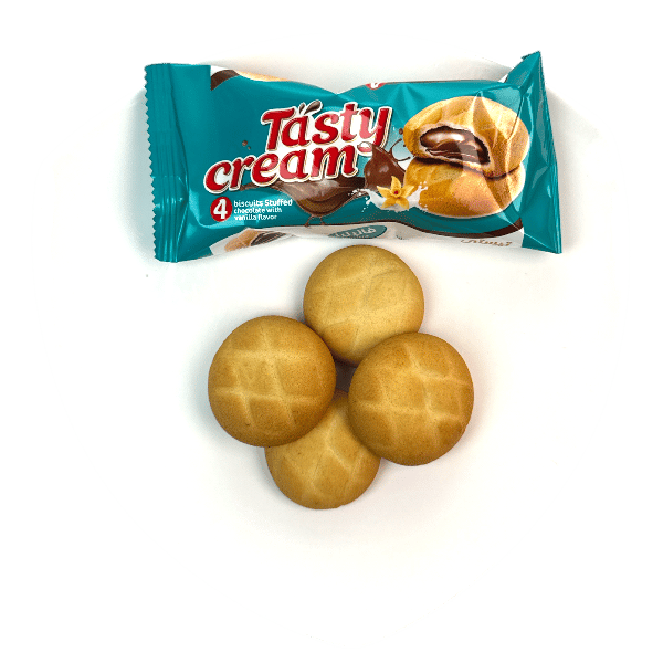 Tasty Cream Stuffed Biscuits Vanilla Chocolate Makki 12pcs