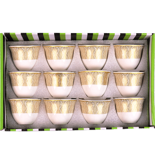 Golden Coffee Cup Set Jahua 12pcs